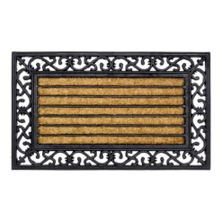 HAMAT Impala Brush Rectangle Kokosmat - 75x45cm - Naturel/Zwart - Deurmat