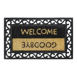HAMAT Impala Welcome/Goodbye Kokosmat - 75x45cm - Naturel/Zwart - Deurmat