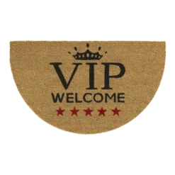 HAMAT Kokosmat Ruco VIP Welcome Halfrond - 75x45cm - Naturel - Deurmat