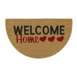 HAMAT Kokosmat Ruco Welcome Home Halfrond - 75x45cm - Naturel - Deurmat