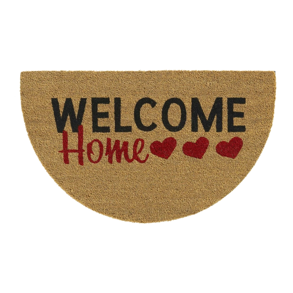 HAMAT Kokosmat Ruco Welcome Home Halfrond - 75x45cm - Naturel - Deurmat