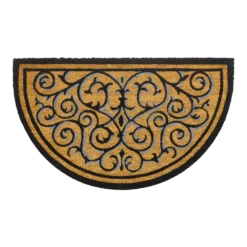 HAMAT Ruco Design Vloermat - Halfrond - 75x45cm - Zwart/Bruin - Deurmat