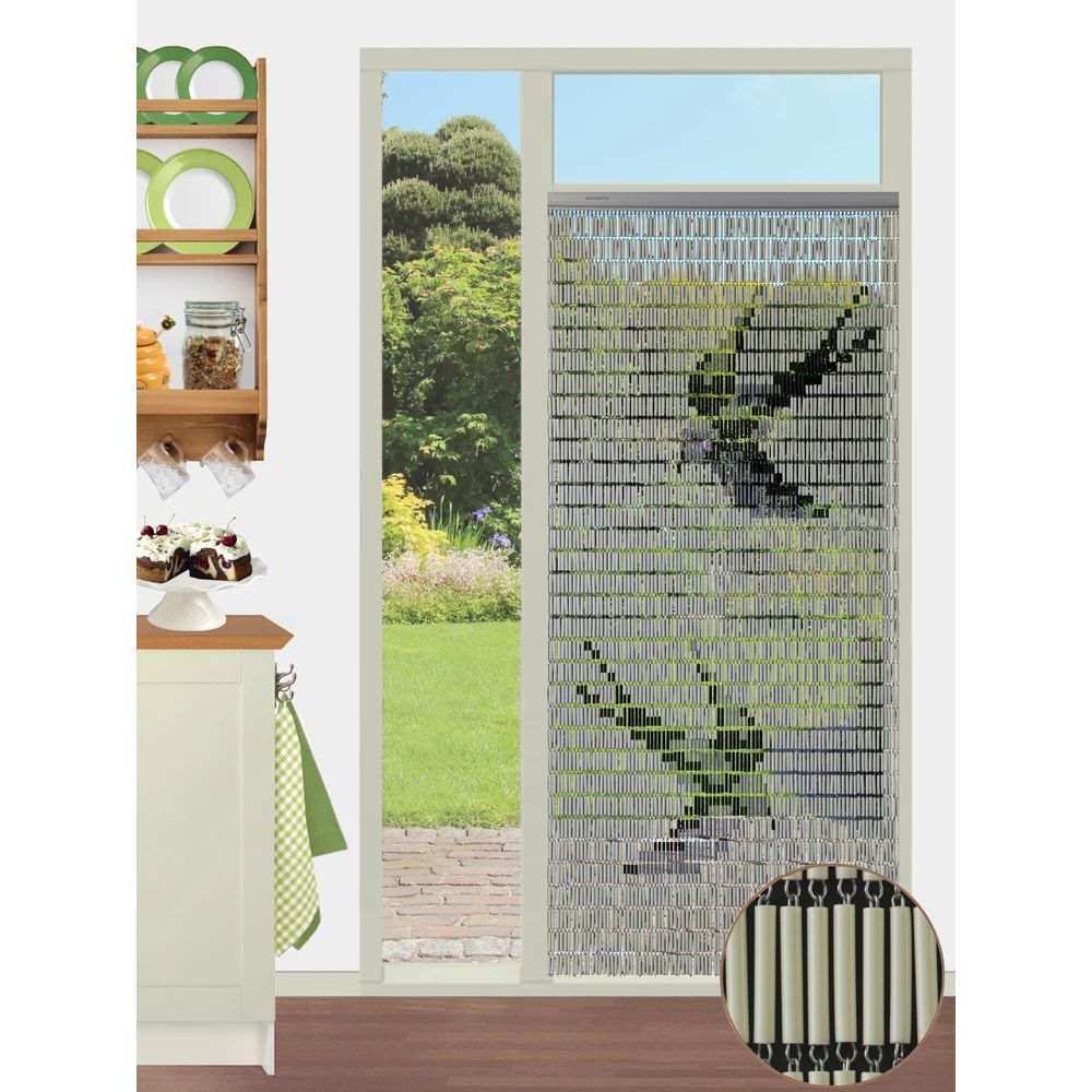 Vliegengordijn Zwaluwen - Creme/Zwart - 90 X 210cm - Sun-Arts - Afbeelding 6