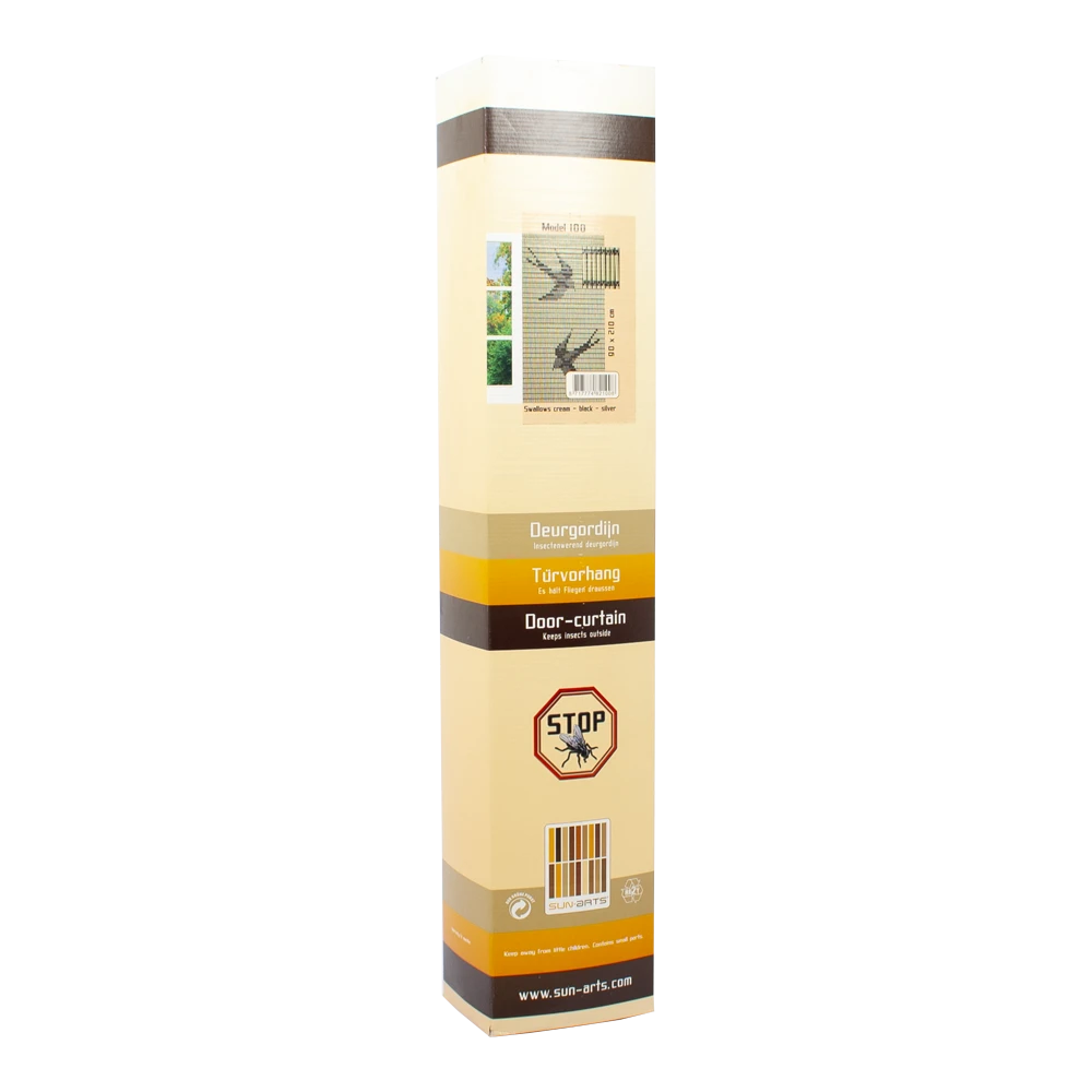 Vliegengordijn Zwaluwen - Creme/Zwart - 90 X 210cm - Sun-Arts - Afbeelding 2