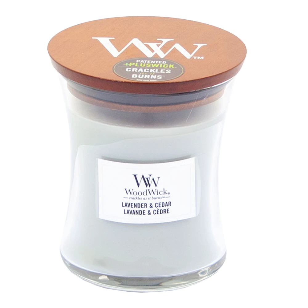 Woodwick Lavender & Cedar Medium Candle - Geurkaars