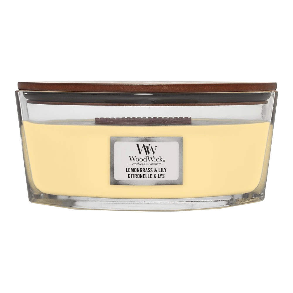 Woodwick Lemongrass & Lily Ellipse Candle - Geurkaars
