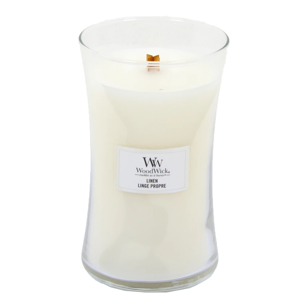 Woodwick Linen Large Candle - Geurkaars - Afbeelding 2