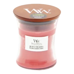 Woodwick Melon & Pink Quartz Medium Candle - Geurkaars