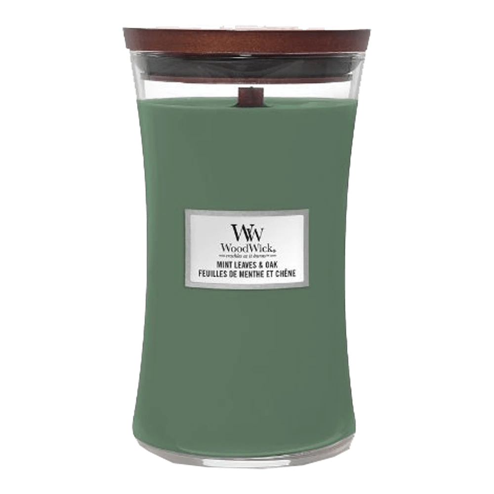 Woodwick Mint Leaves & Oak Large Candle - Geurkaars