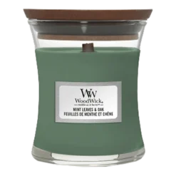 Woodwick Mint Leaves & Oak Mini Candle - Geurkaars