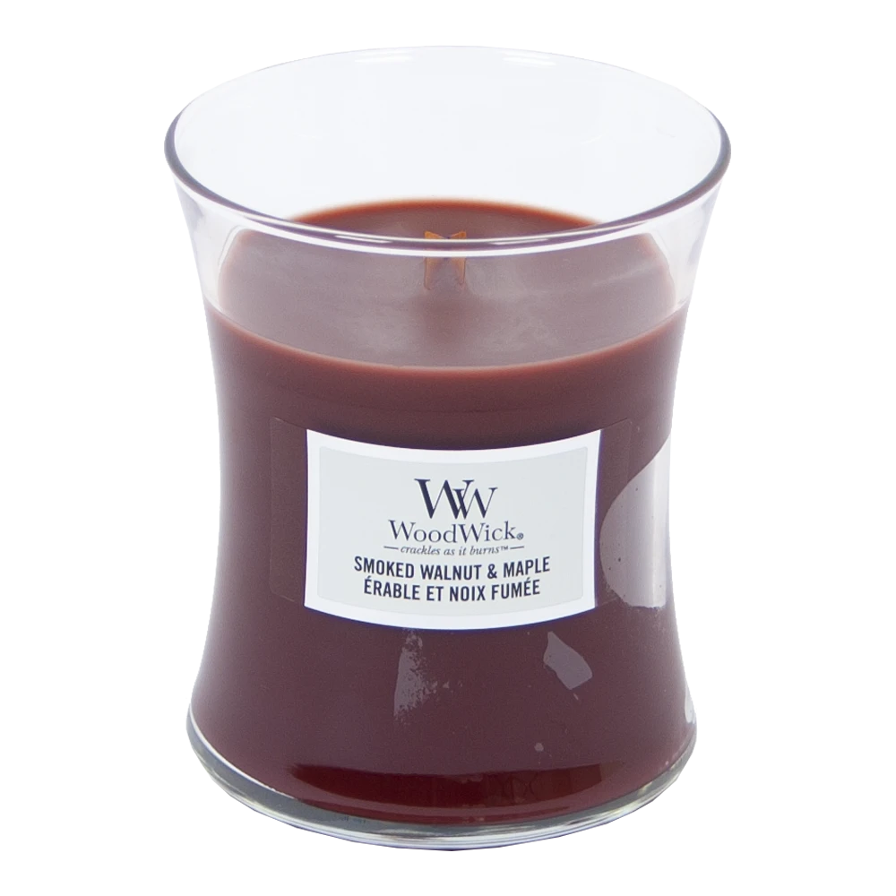 Woodwick Smoked Walnut & Maple Medium Candle - Geurkaars - Afbeelding 2