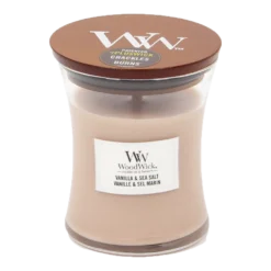 Woodwick Vanilla & Sea Salt Medium Candle - Geurkaars