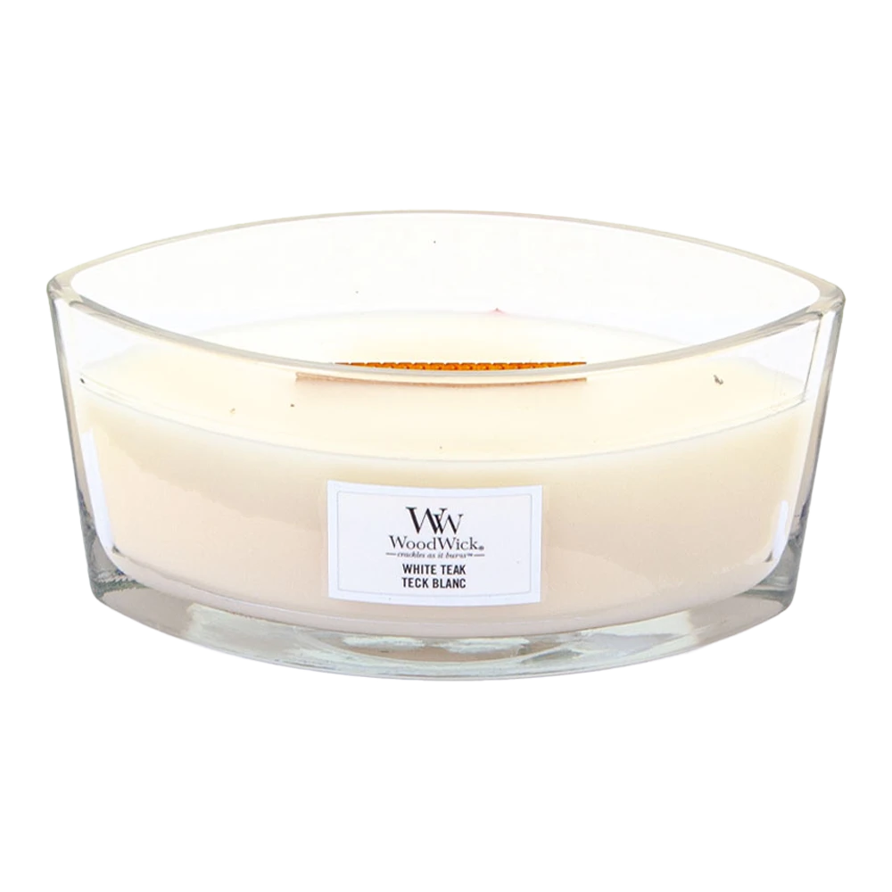 Woodwick White Teak Ellipse Candle - Geurkaars - Afbeelding 2